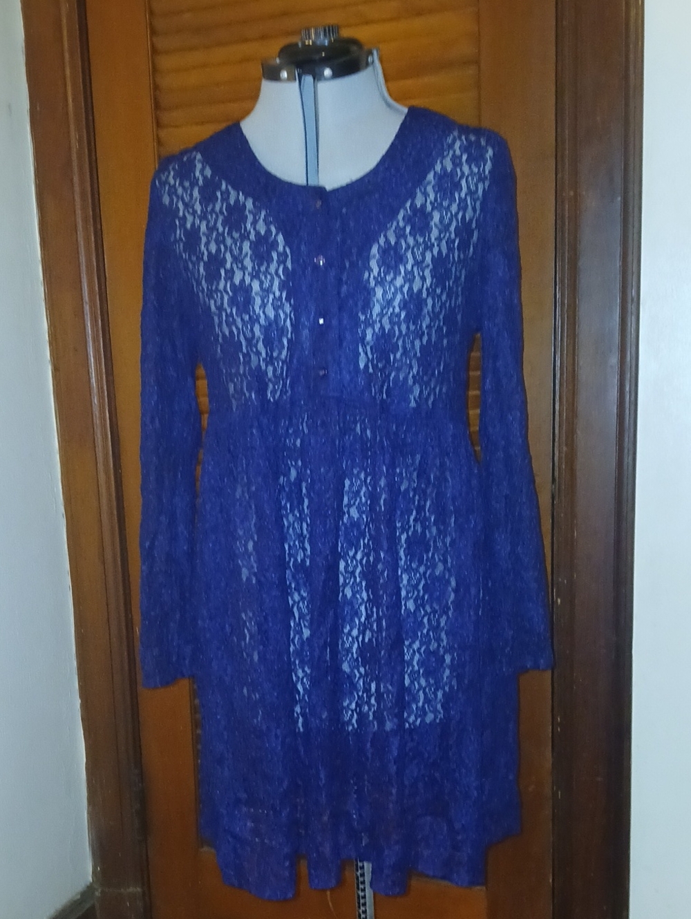 All that Jazz Royal Blue Lace Long-Sleeve Dress